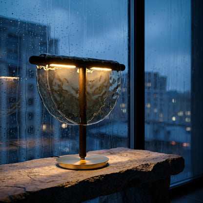 Mantle Draped Glass Table Lamp