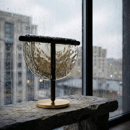 Mantle Draped Glass Table Lamp