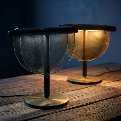 Mantle Draped Glass Table Lamp