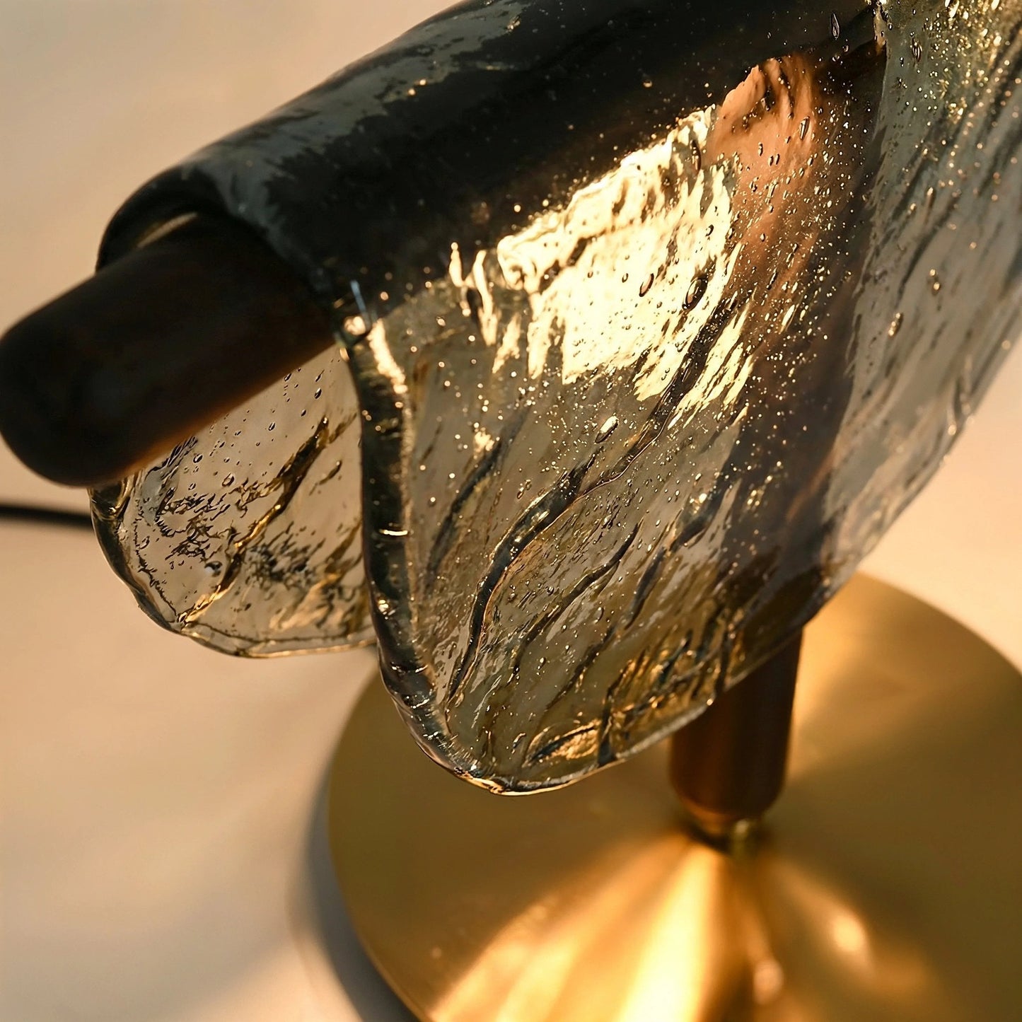Mantle Draped Glass Table Lamp