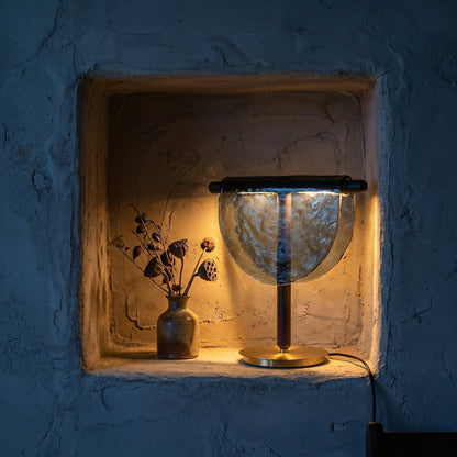 Mantle Draped Glass Table Lamp