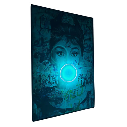 Audrey Hepburn Bubble Gum LED Painting