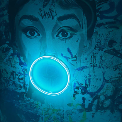 Audrey Hepburn Bubble Gum LED Painting