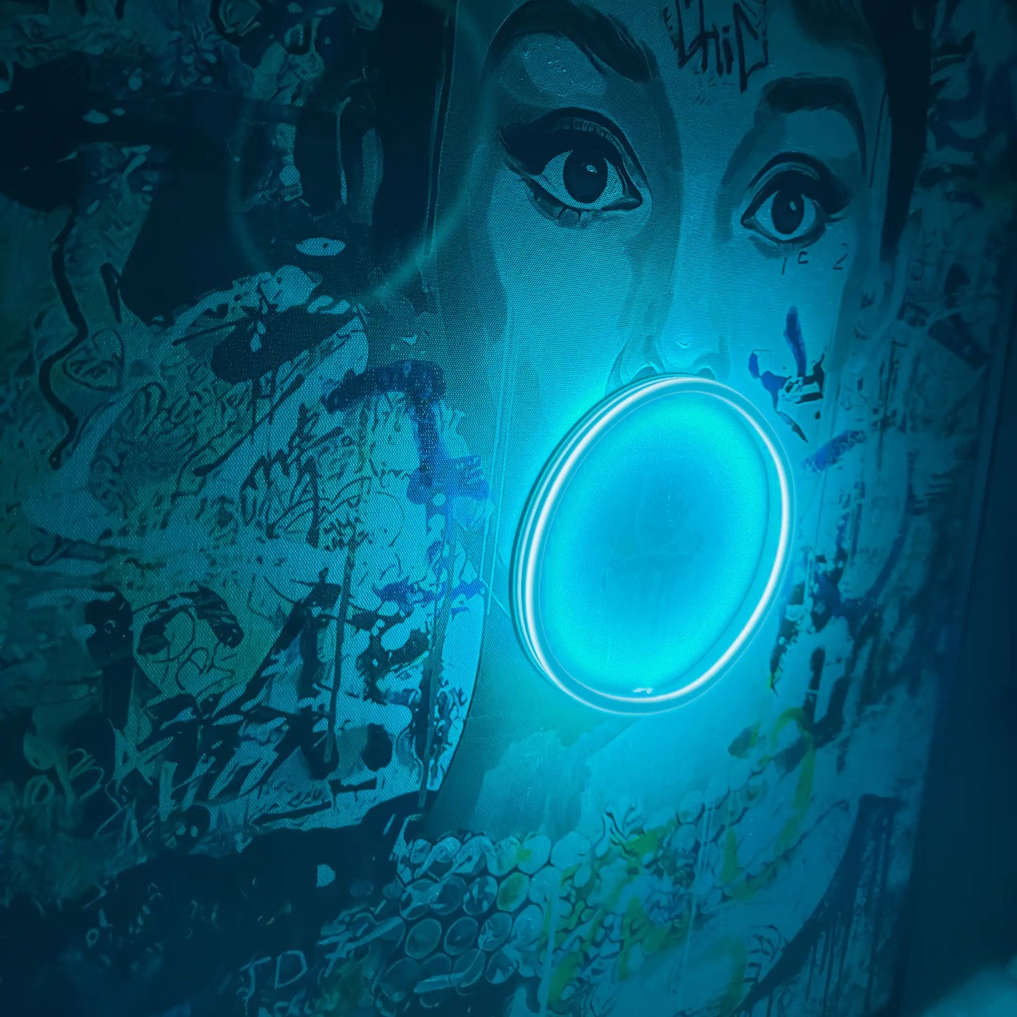 Audrey Hepburn Bubble Gum LED Painting