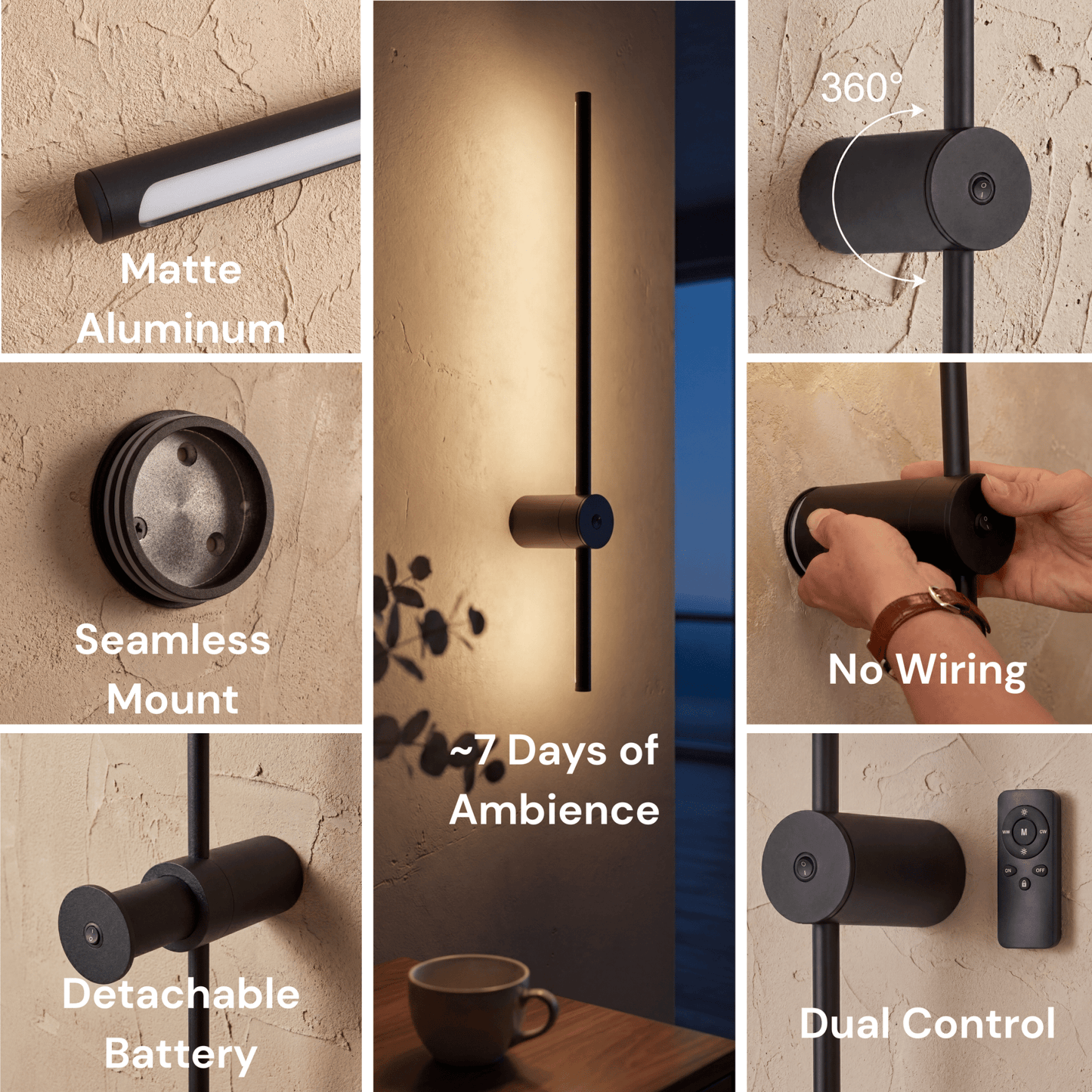 Edge Cordless Rotating Wall Sconce