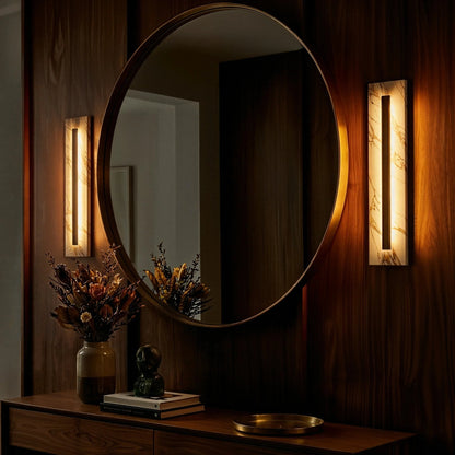 Petra Linear Marble Copper Wall Light