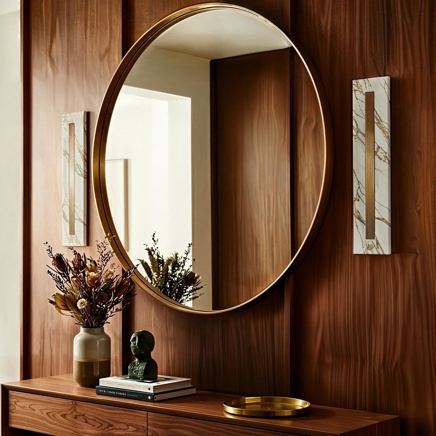 Petra Linear Marble Copper Wall Light