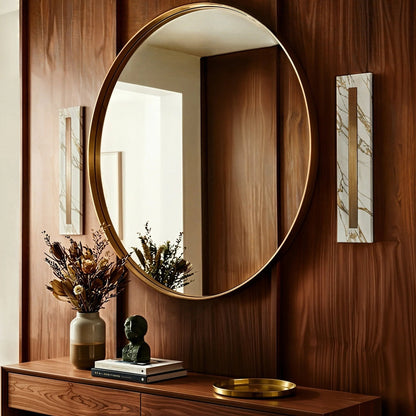 Petra Linear Marble Copper Wall Light