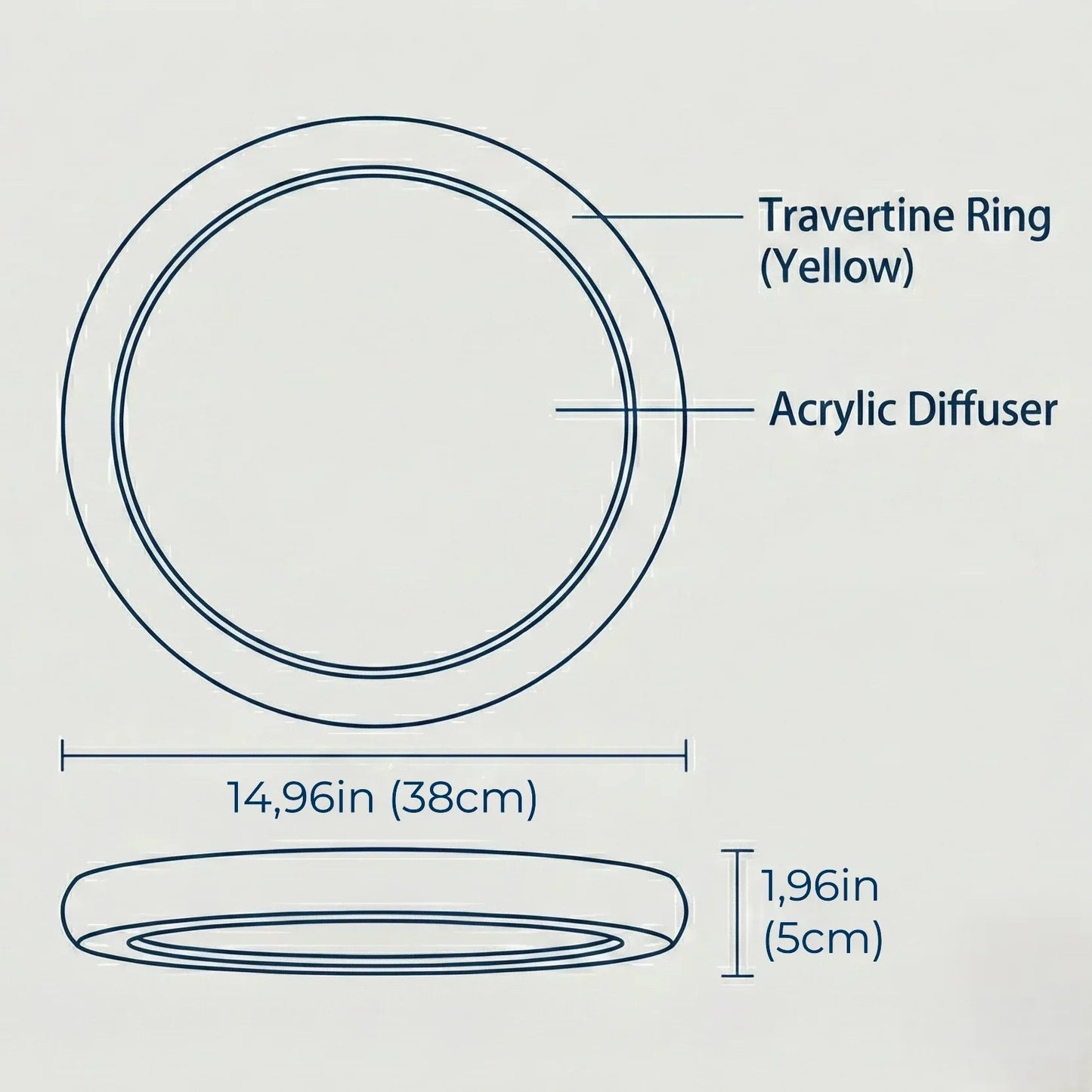 Lunar Ring Travertine Ceiling Light