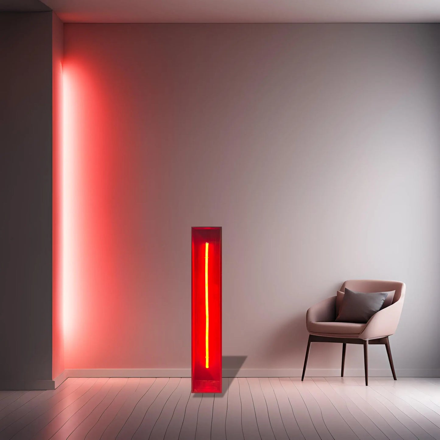 Redwood Radiance Lamp | Tall LED Strip Wooden Lamp