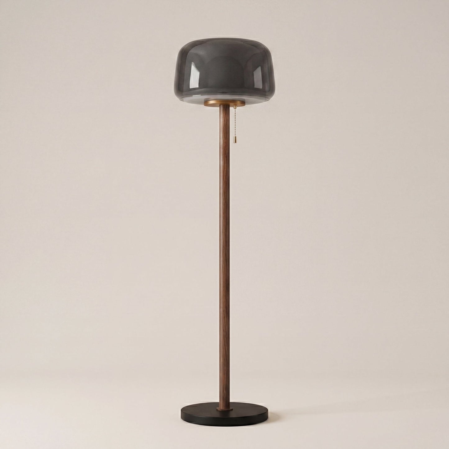 Halo Dual-Glass Wood Stem Lamp