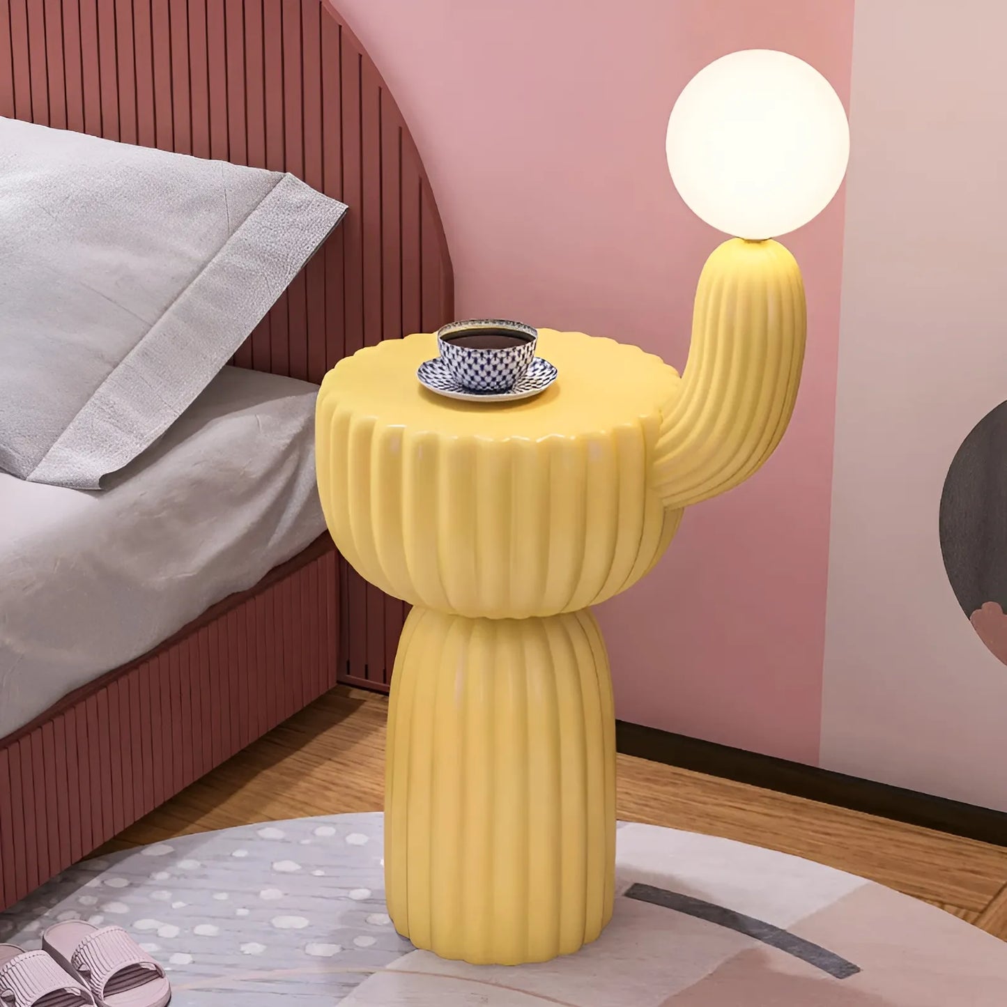 Cactus Bedside Table + Lamp