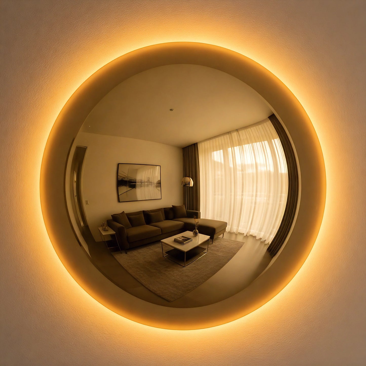 Convex Glow Mirror | Bronze Halo