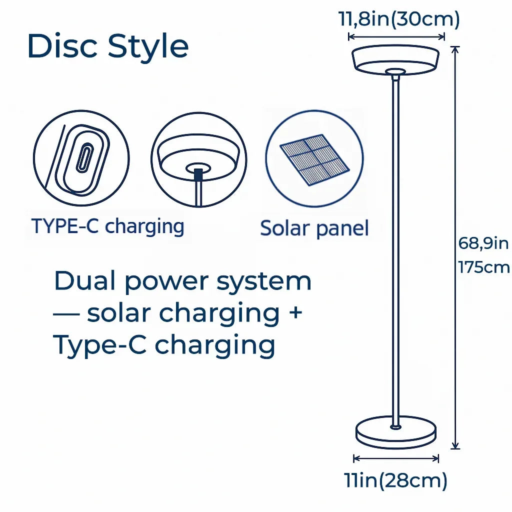 Hybrid Glow Solar Floor Lamp