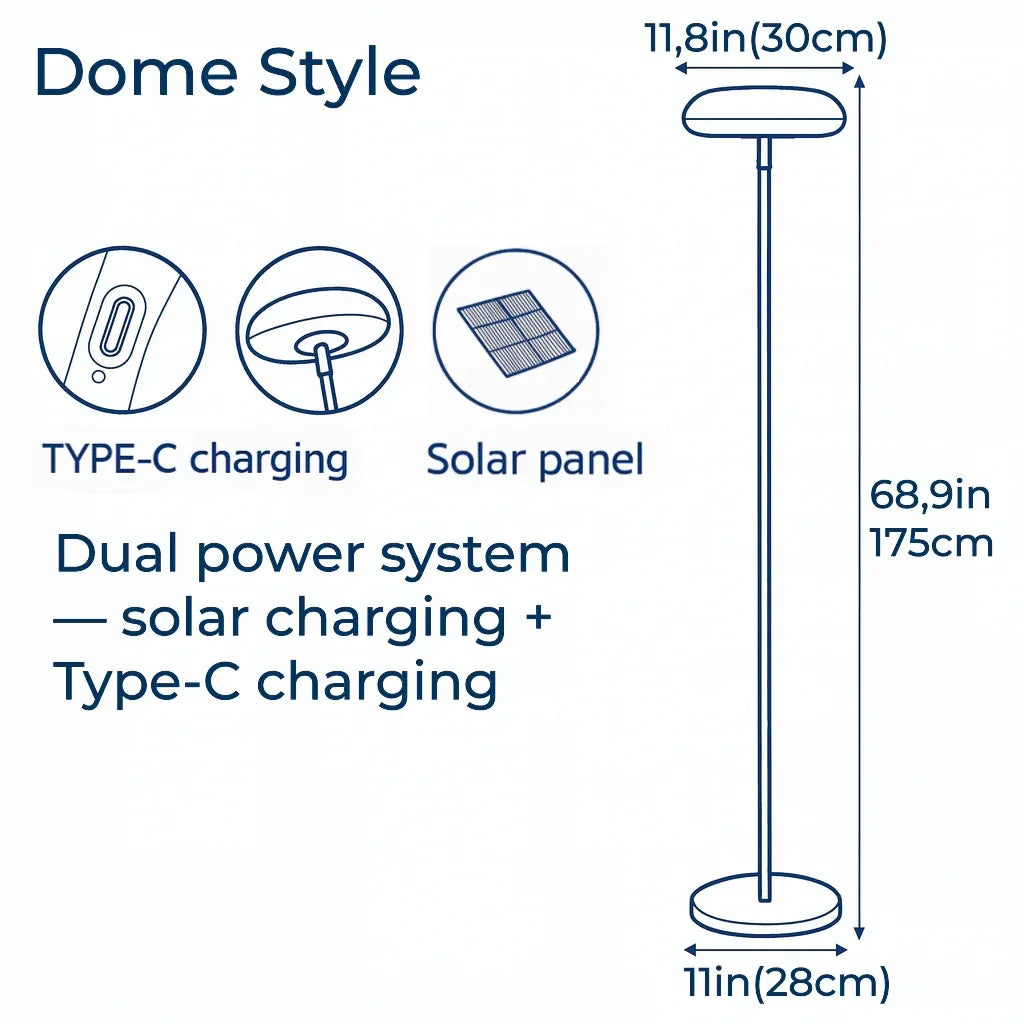 Hybrid Glow Solar Floor Lamp