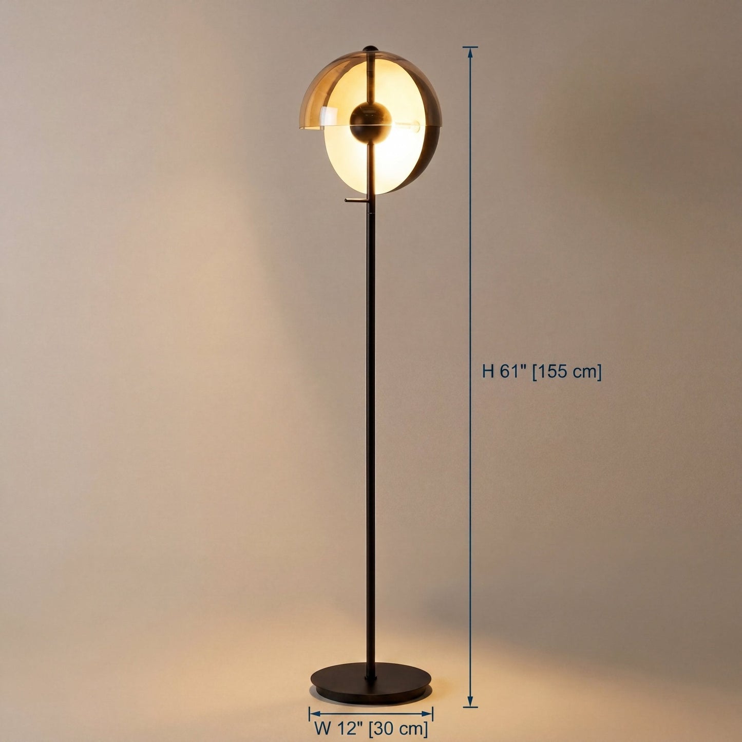 Orbit Smoked Glass Sphere Lamp