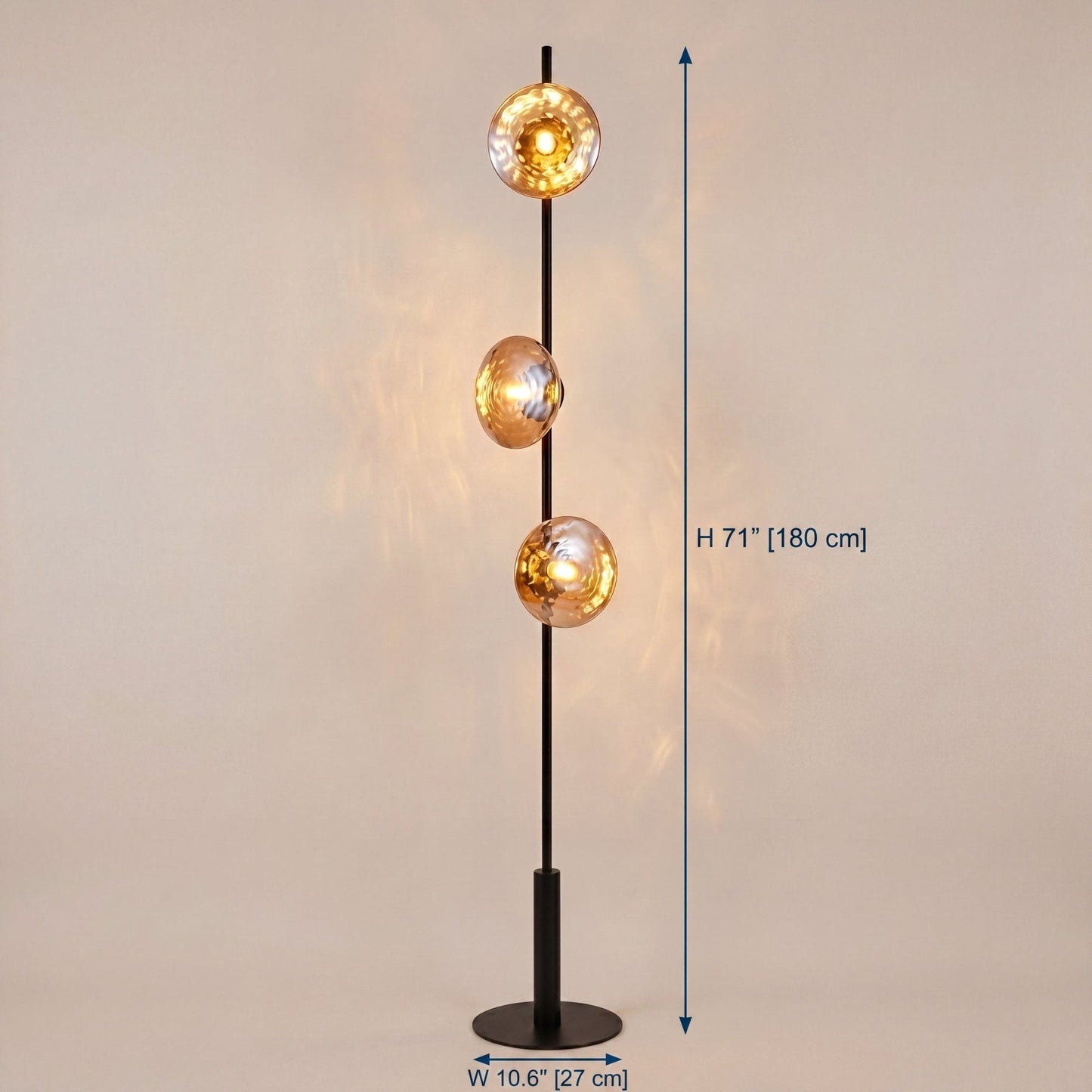 Mirage Hammered Glass Floor Lamp