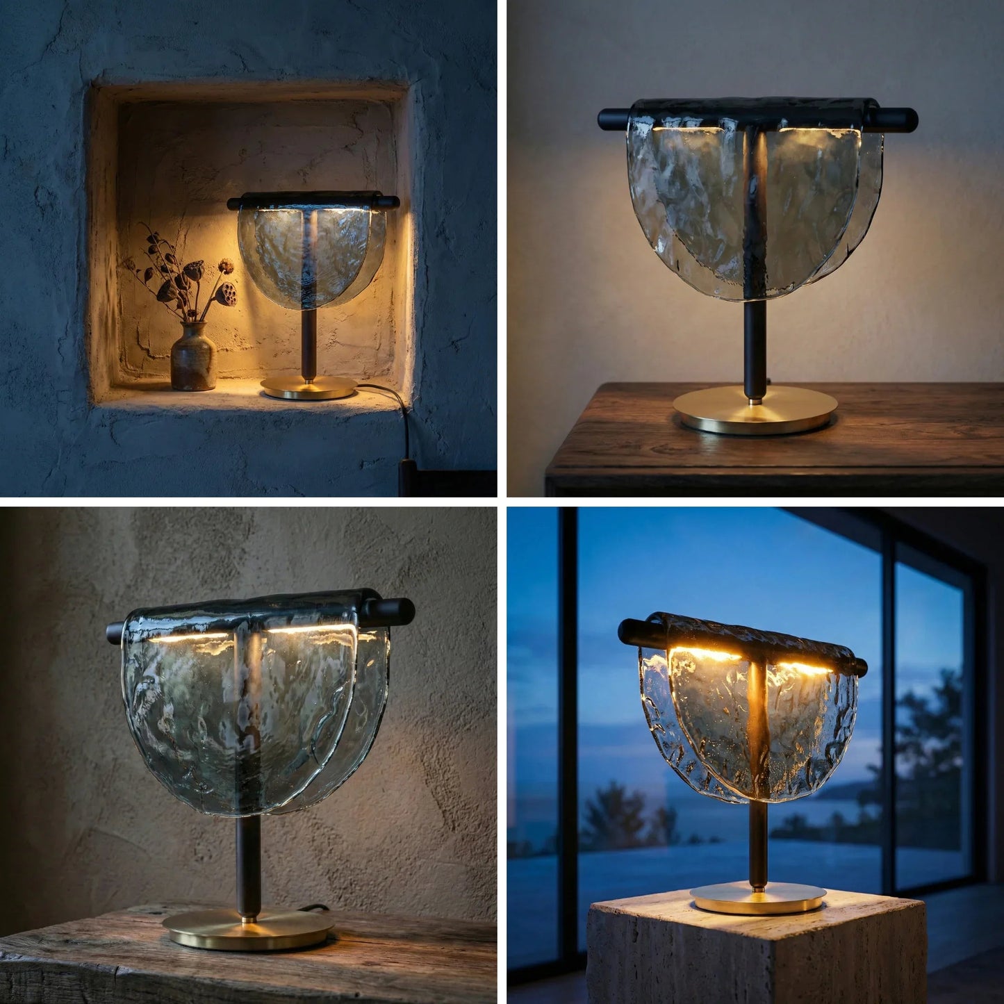 Mantle Draped Glass Table Lamp