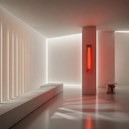 Redwood Radiance Lamp | Tall LED Strip Wooden Lamp