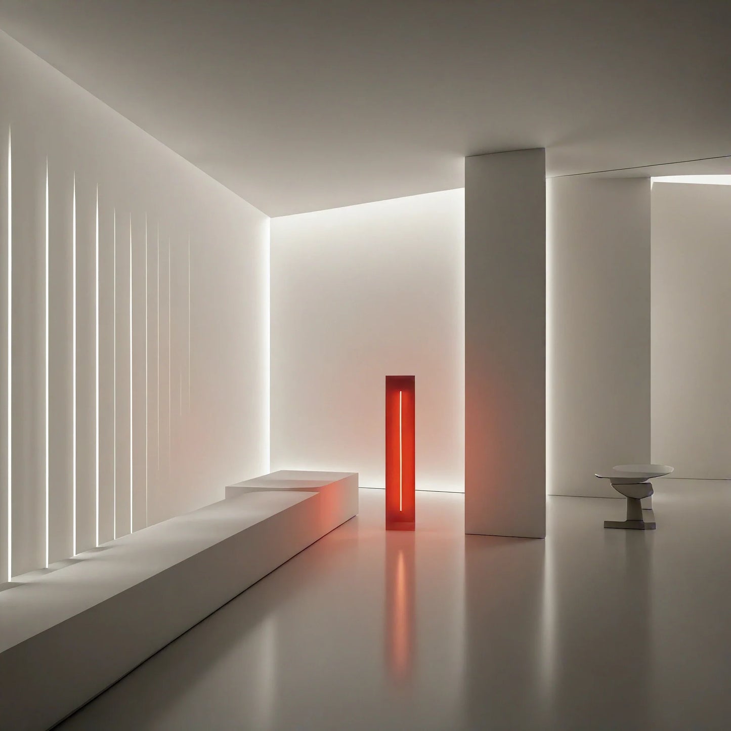 Redwood Radiance Lamp | Tall LED Strip Wooden Lamp