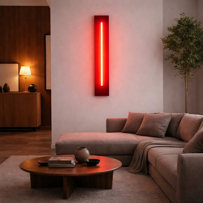 Redwood Radiance Lamp | Tall LED Strip Wooden Lamp