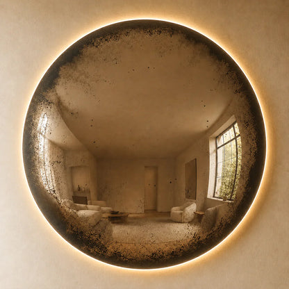 Convex Glow Mirror | Antiqued Cognac Halo