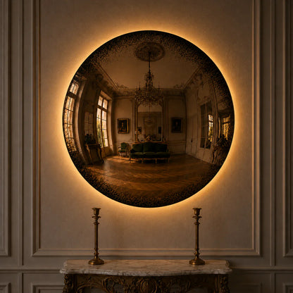 Convex Glow Mirror | Antiqued Cognac Halo