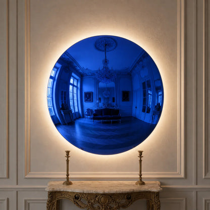 Convex Glow Mirror | Deep Blue Halo
