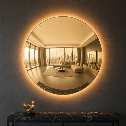 Convex Glow Mirror | Golden Halo