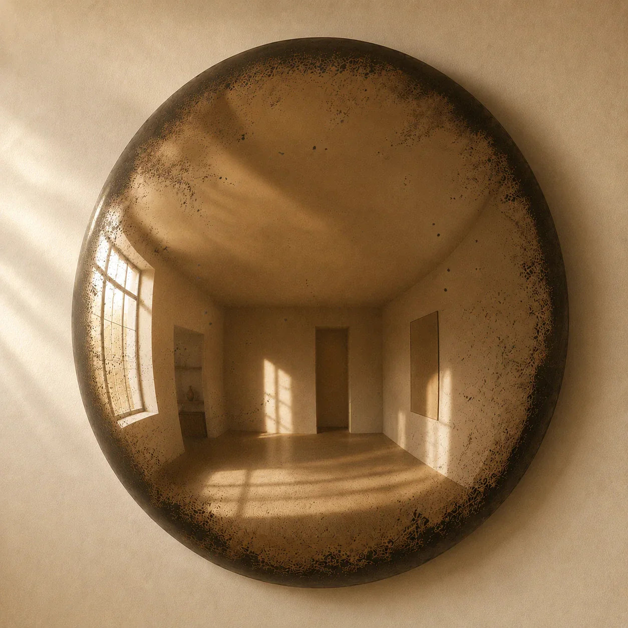 Convex Glow Mirror | Antiqued Cognac Halo