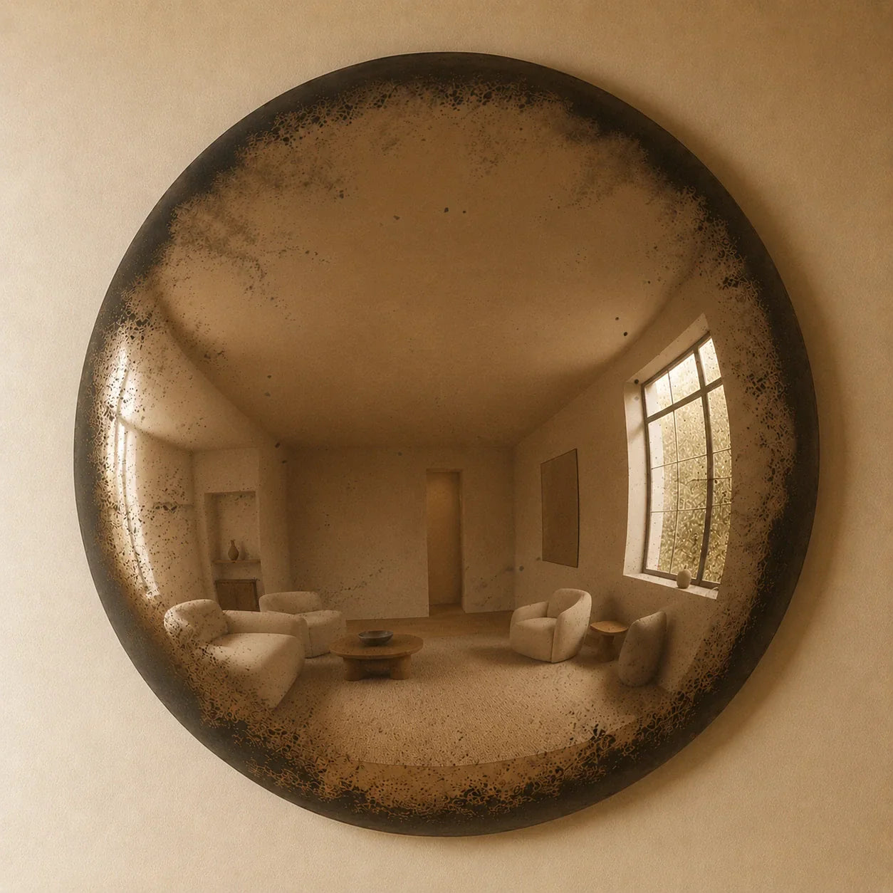 Convex Glow Mirror | Antiqued Cognac Halo