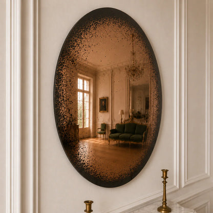 Convex Glow Mirror | Antiqued Cognac Halo