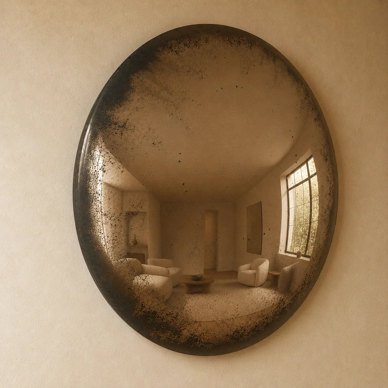 Convex Glow Mirror | Antiqued Cognac Halo