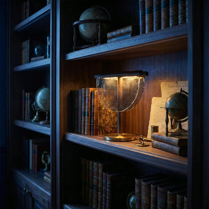Mantle Draped Glass Table Lamp