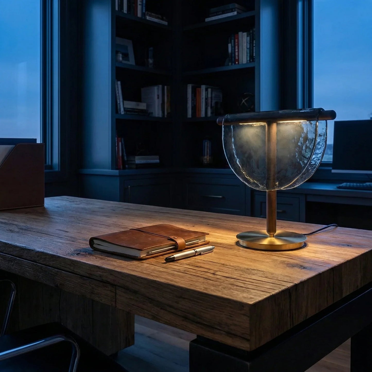 Mantle Draped Glass Table Lamp