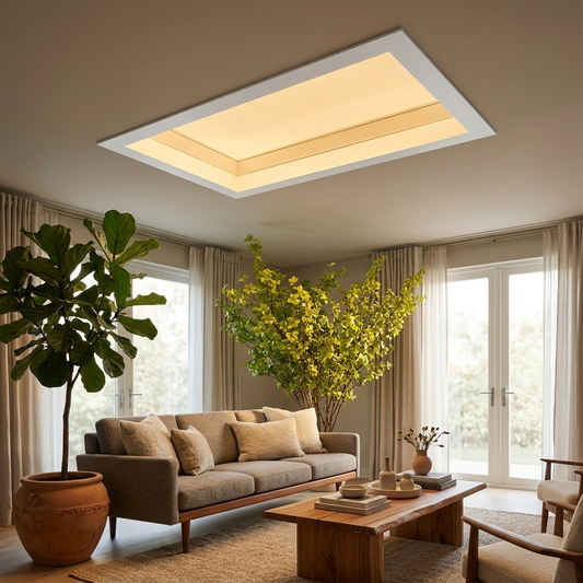 Aureline Skylight installed in a modern living room lifestyle setting