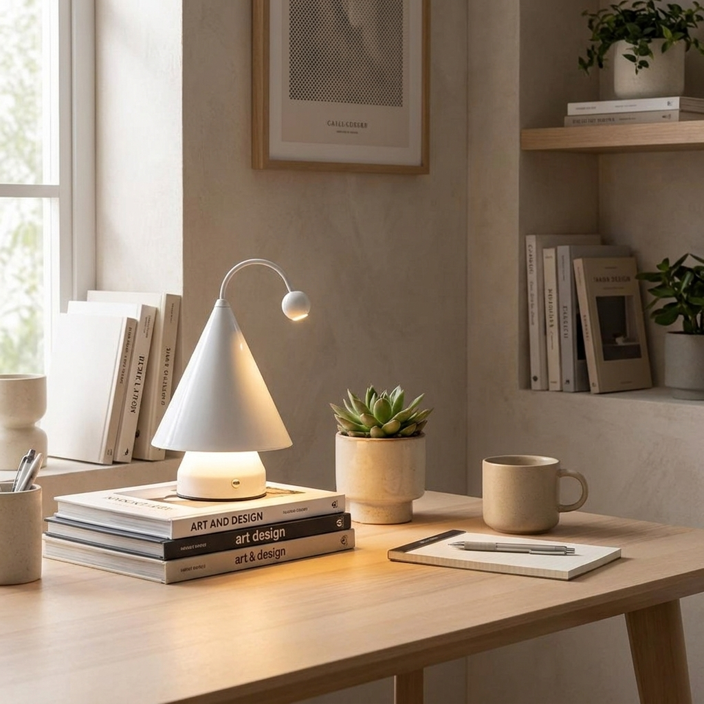 GlowCap Lamp on desk in home office lifestyle setting