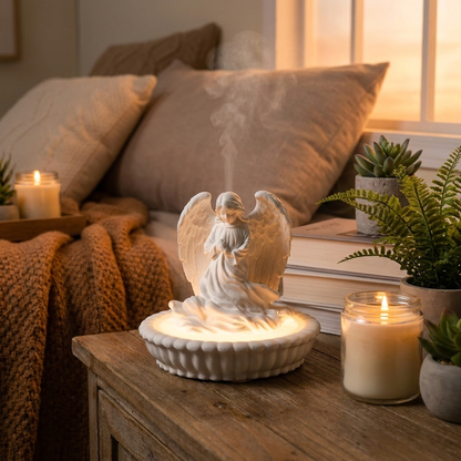 SeraphAura Aroma Light in cozy bedroom lifestyle setting