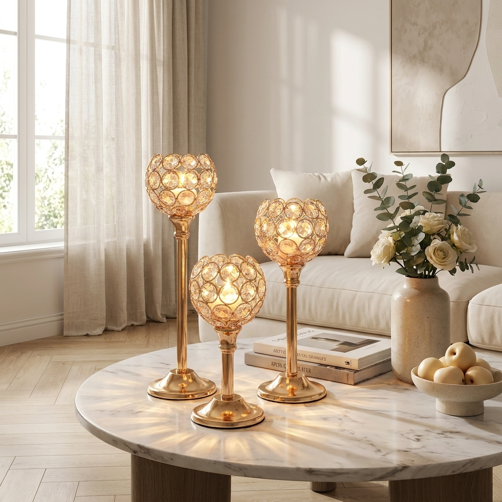 CrystalGlow Candle Holder on windowsill lifestyle setting