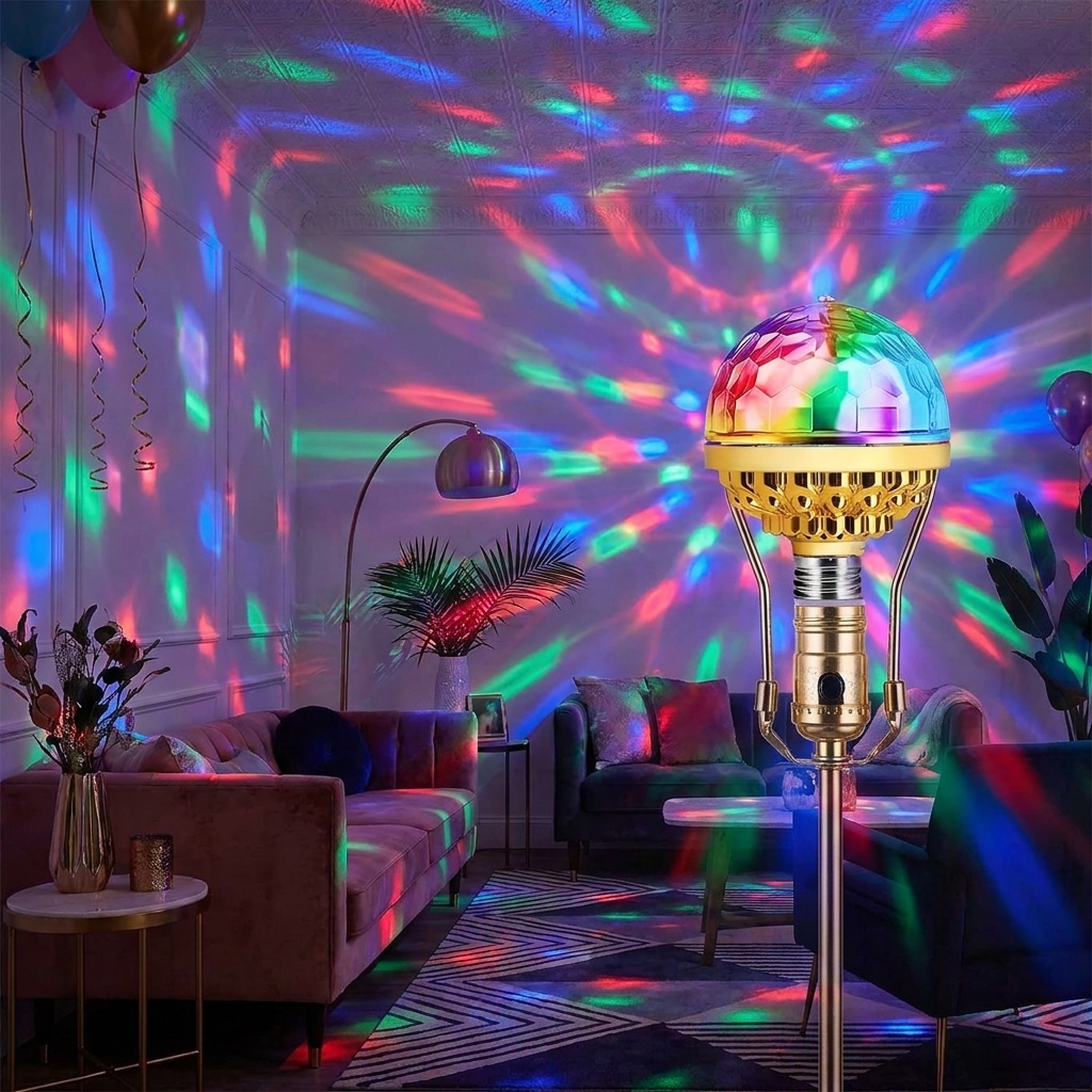 DiscoFlare Rotating Bulb creating party atmosphere lifestyle setting