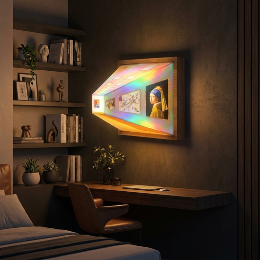 3D Illusion Art Light glowing in modern bedroom lifestyle setting