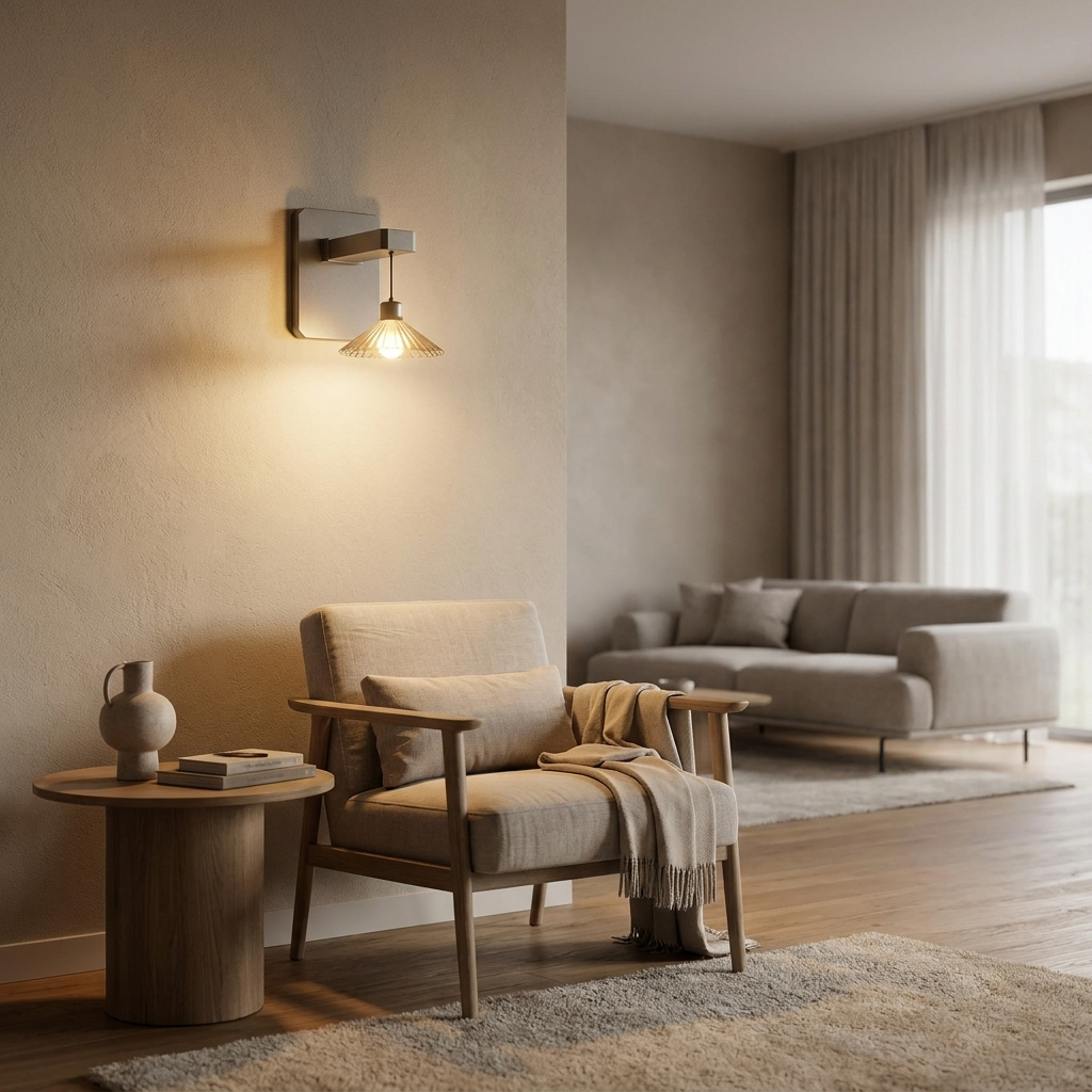 SoloraPleat Wall Light mounted in bedroom lifestyle setting