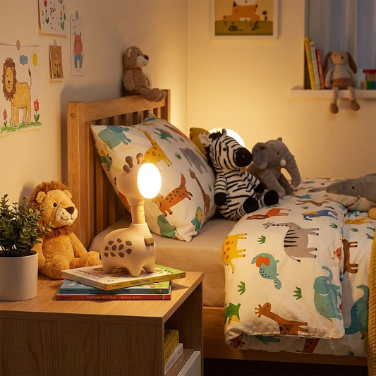 FlexaRaffe Night Light in child's bedroom lifestyle setting