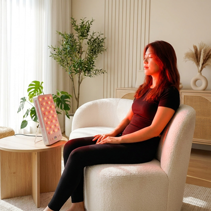 LumaDerm Red Light Therapy Panel in home wellness setting