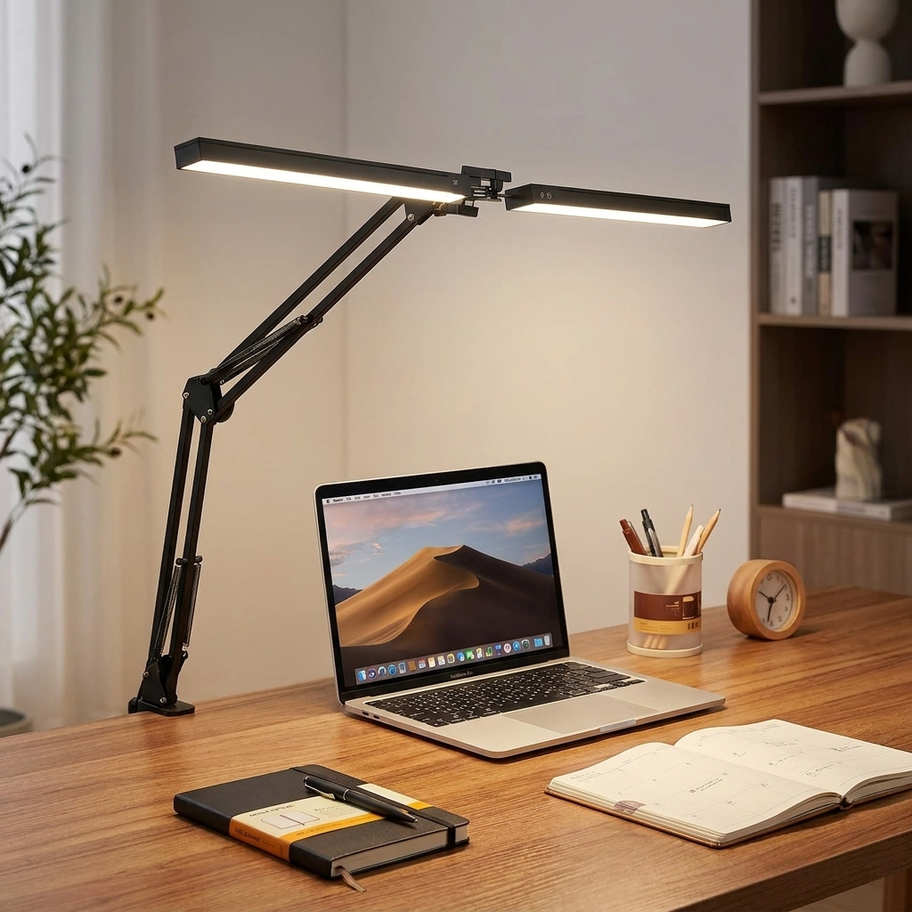 AxisGlow Desk Lamp on home office desk lifestyle setting