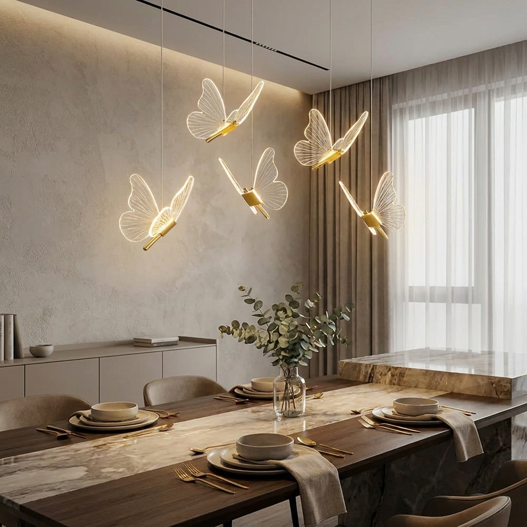 Celestiva Pendant light over dining table lifestyle setting