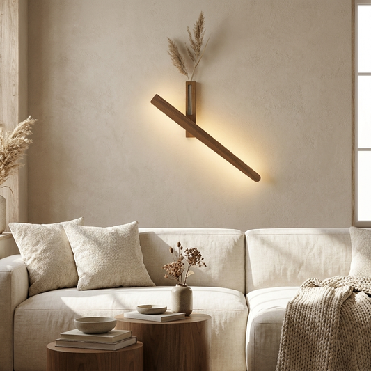 EasyStick Vase Wall Light on wall with flowers lifestyle setting