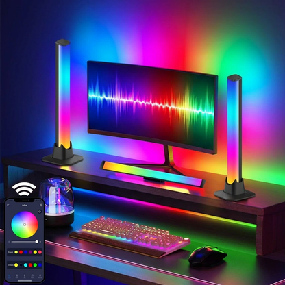Rhythmic Light Bars RGB behind TV gaming room lifestyle setting