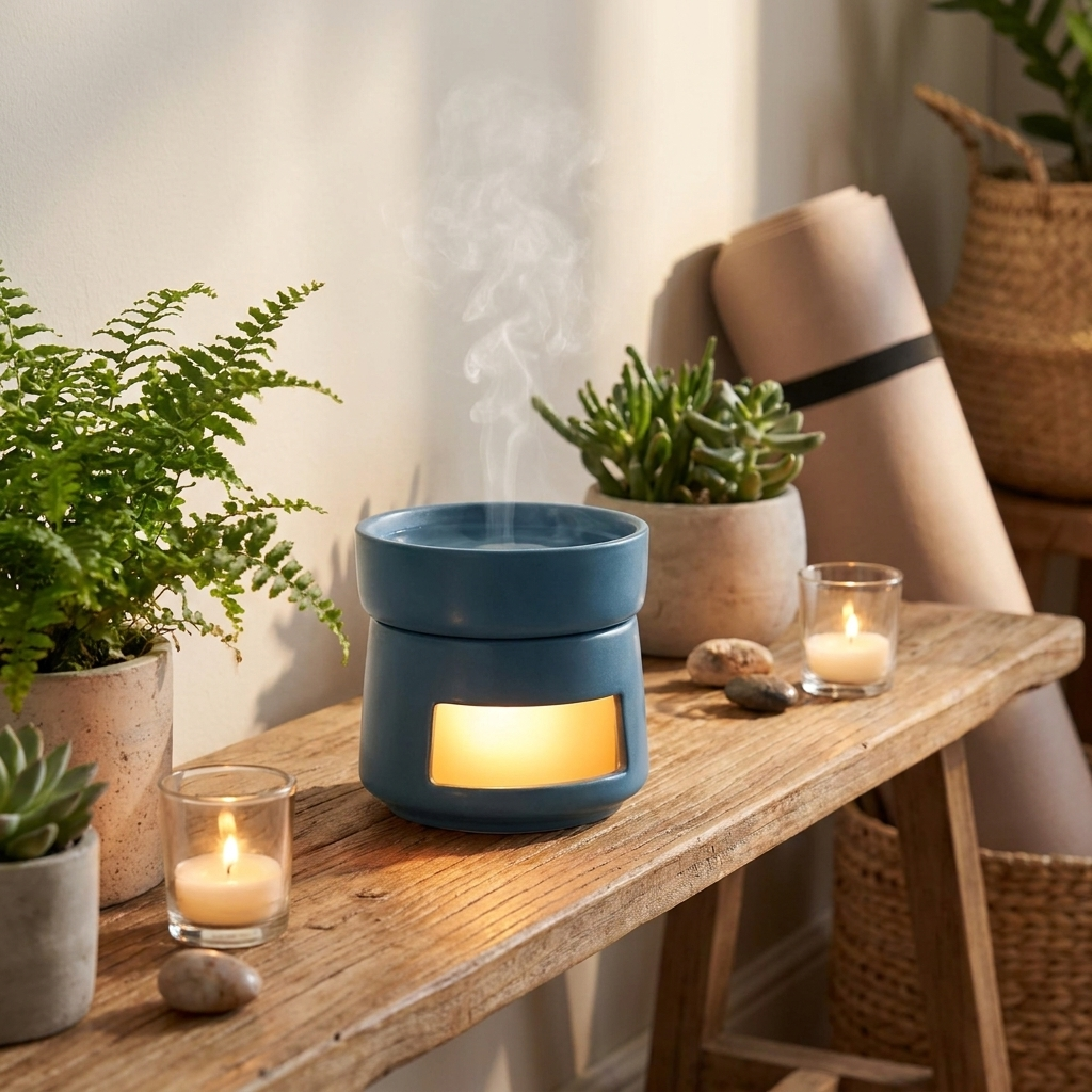 TerraGlow Ceramic Diffuser in aromatherapy setting lifestyle