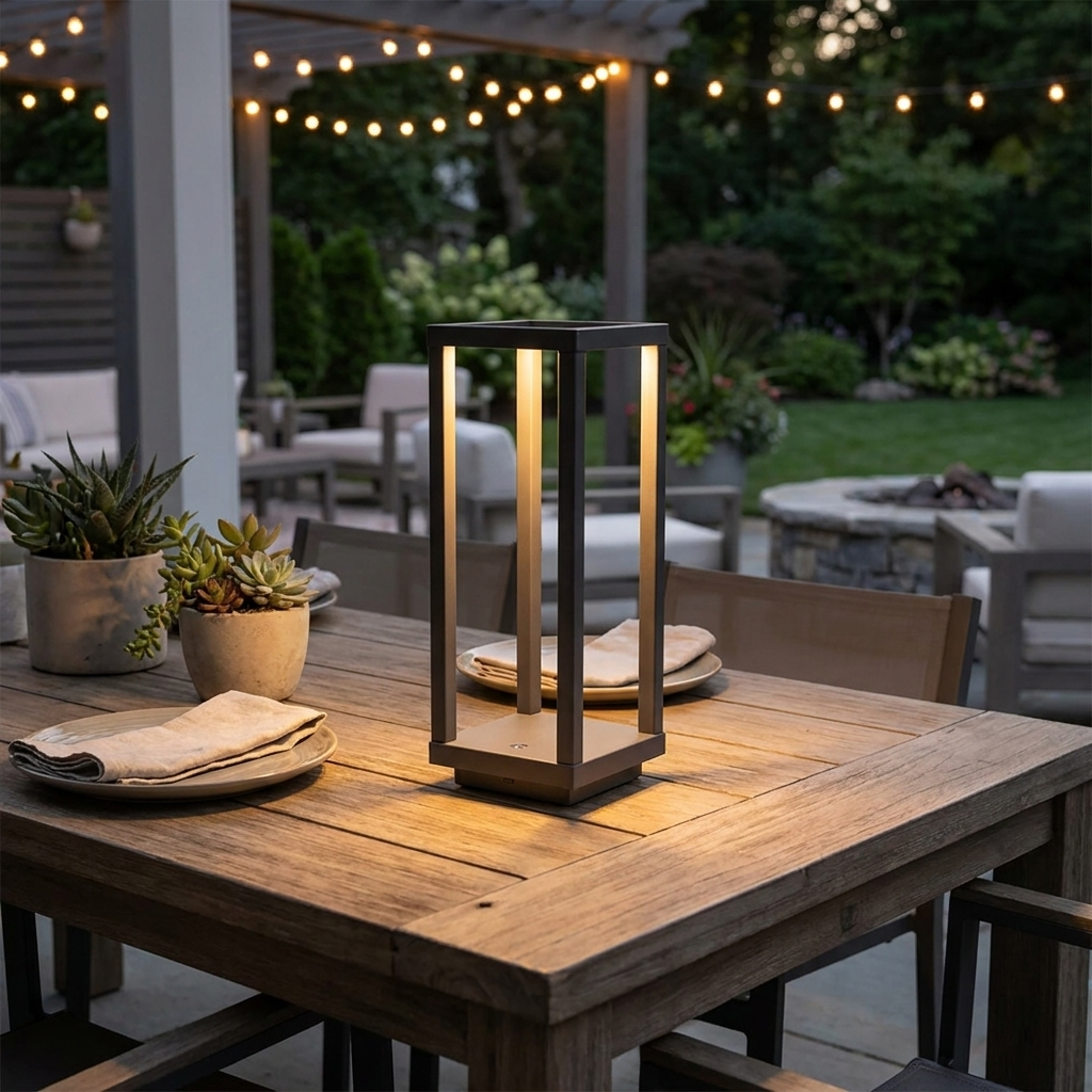 LumaFrame Lantern on dining table lifestyle setting